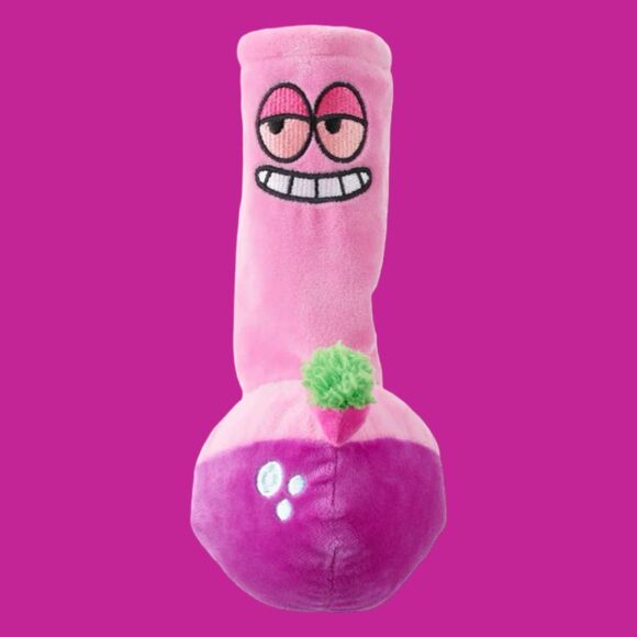 NIP Bark Box 420 PINK Plush Treat Squeaker Give a Dog A B*ONG Toy NEW UNOpened - Picture 2 of 2